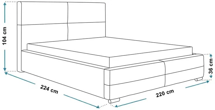 Zielone tapicerowane łóżko 200x200 - Oliban 3X