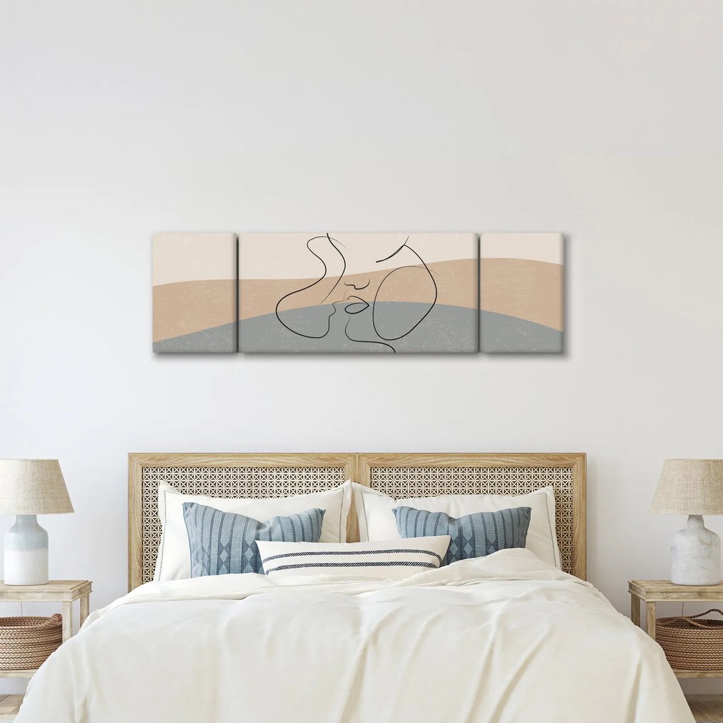 Obraz - Line art kiss (170x50 cm)