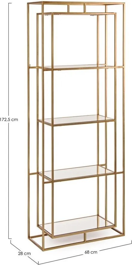 Stalowy regał w kolorze złota 68x172,5x28 cm Elenor – Bizzotto