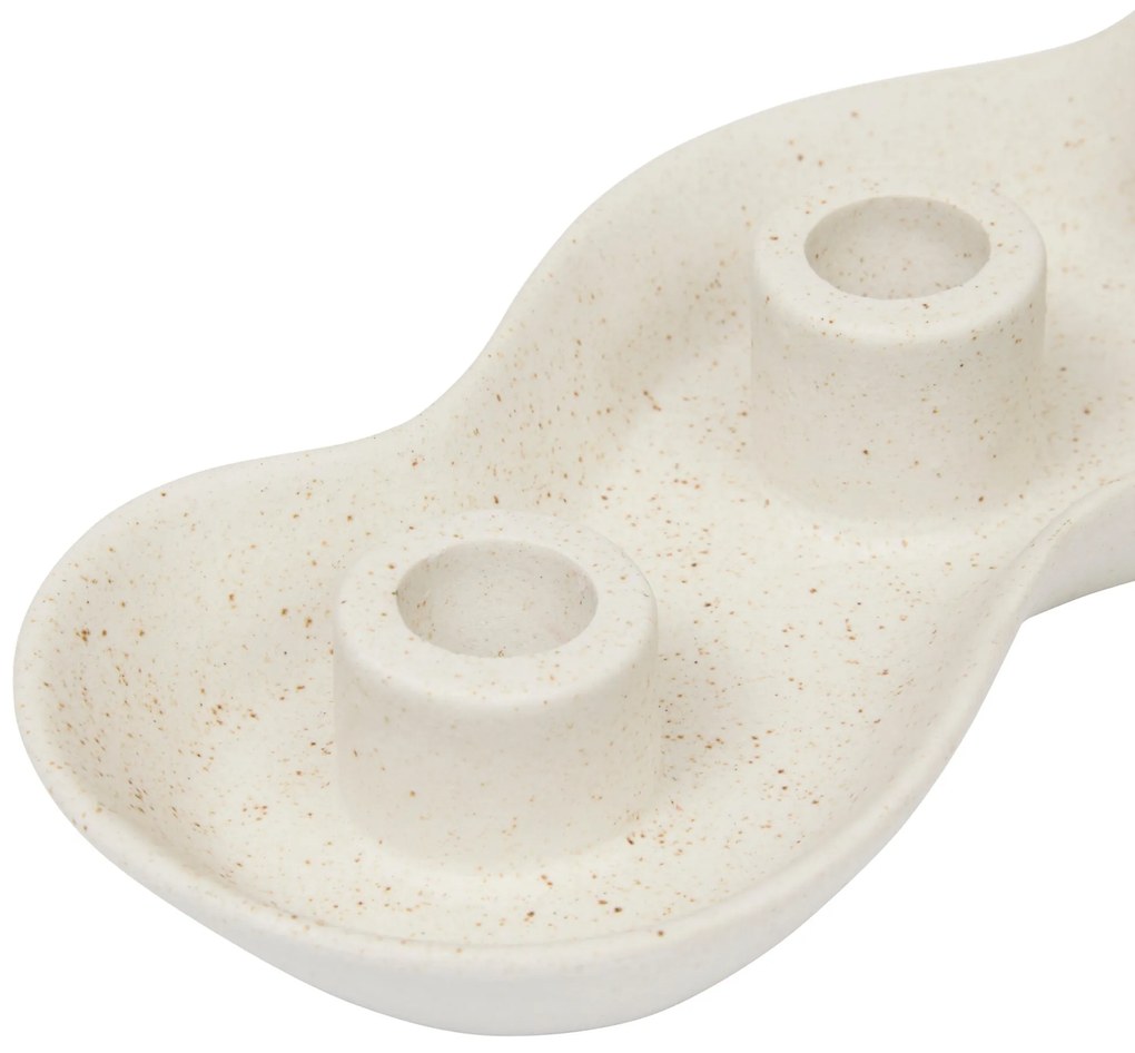 Ceramiczny świecznik na 4 długie świece CHERRY, 32,5 x 4,4 x 11,2 cm