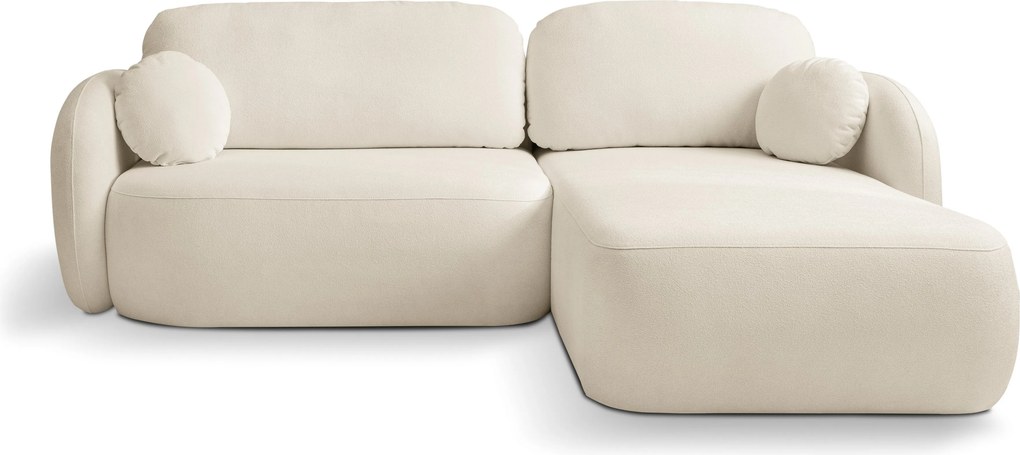 Masseno Narożnik AMICO z funkcją spania i pojemnikiem na pościel Narozniki L, Rozkładana sofa - Kremowy, SICURO 55