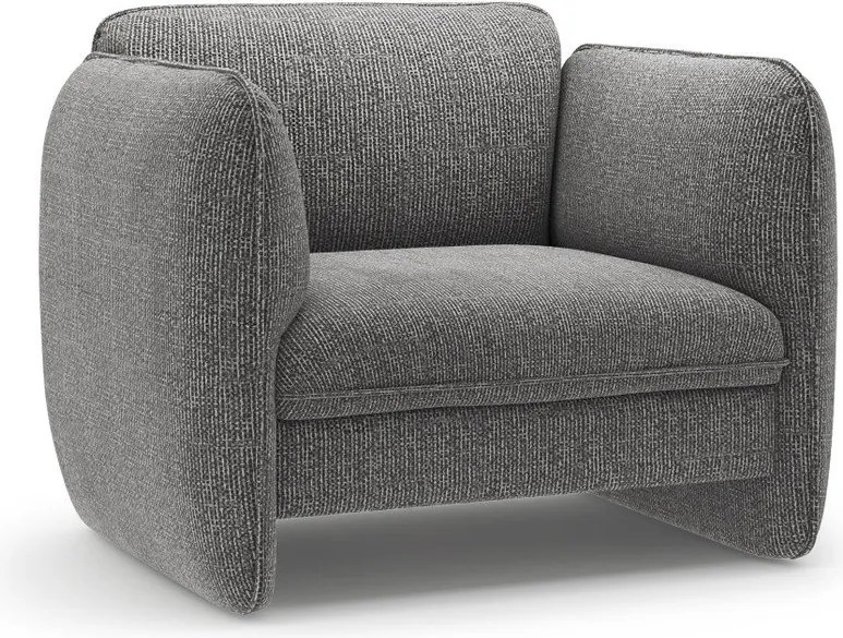 Ciemnoszary fotel z tkaniny szenilowej Georgia – Micadoni