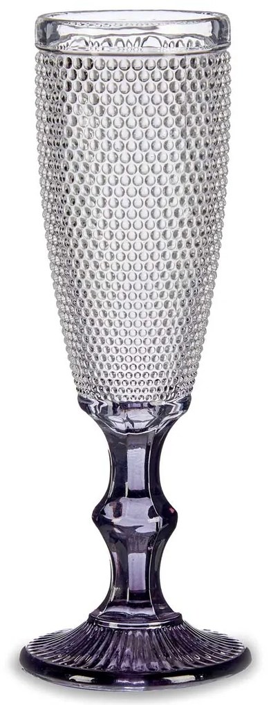 Kieliszek do szampana z wzorem i barwioną nóżką, 185 ml, 6 sztuk