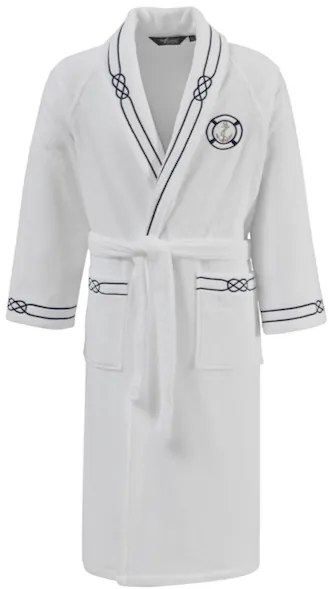 Luksusowy męski szlafrok MARINE MAN w ozdobnym opakowaniu S Ciemnoniebieski