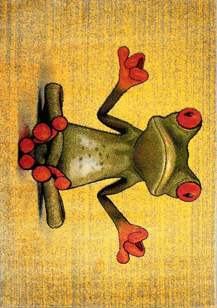 Dywan Koloreo Żabia joga - żaba, żabka 133x190 Prostokąt