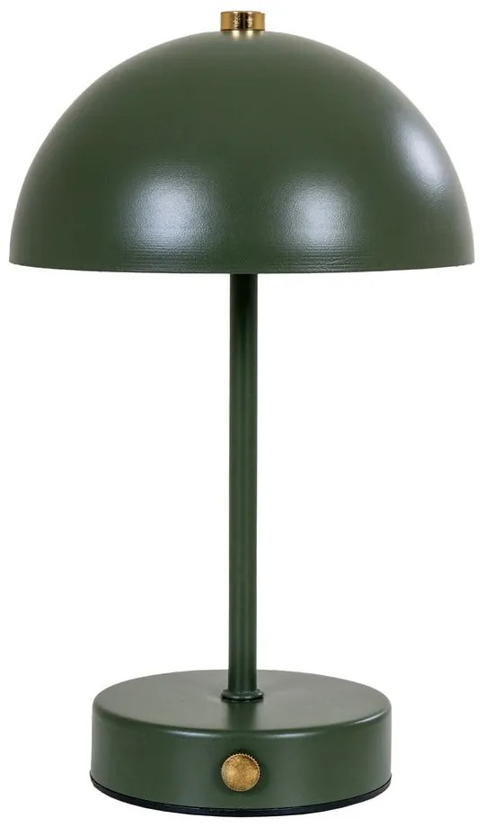 Ciemnozielona lampa stołowa LED z metalowym kloszem (wysokość 25 cm) Holt – House Nordic
