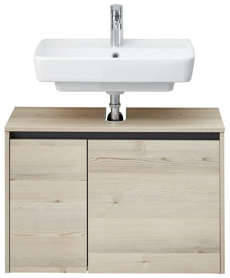 Wisząca szafka bez umywalki w dekorze sosny w naturalnym kolorze 53x80 cm Quickset 393 – Pelipal