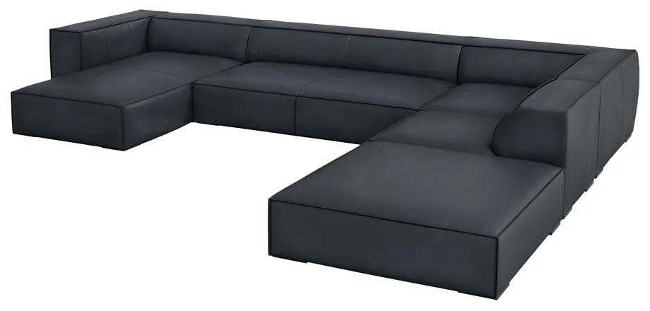 Ciemnoniebieski skórzany narożnik (prawostronny) Madame – Windsor &amp; Co Sofas