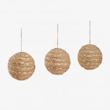 Zestaw 3 Ozdób Świątecznych Lixue Z Plecionej Liny Dried Herb - Sklum