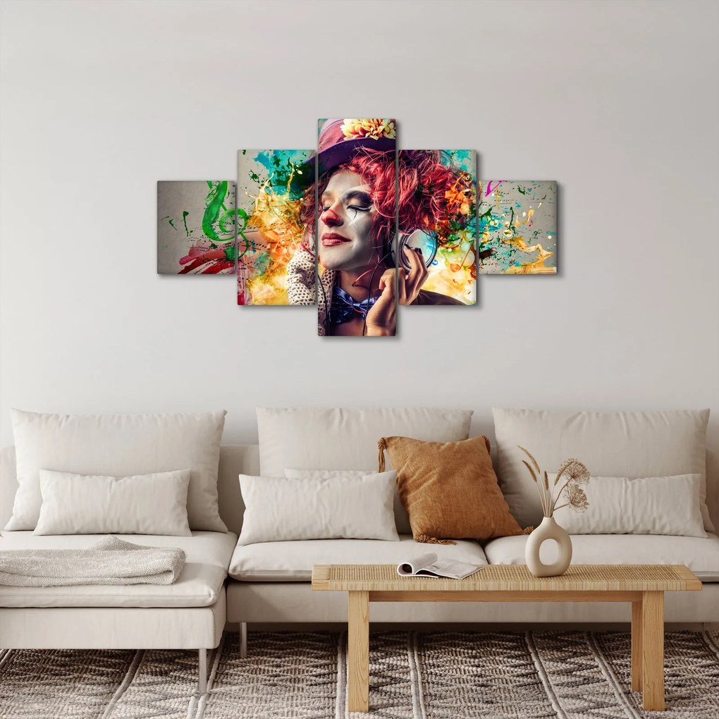 Obraz - Artystka ze słuchawkami (125x70 cm)