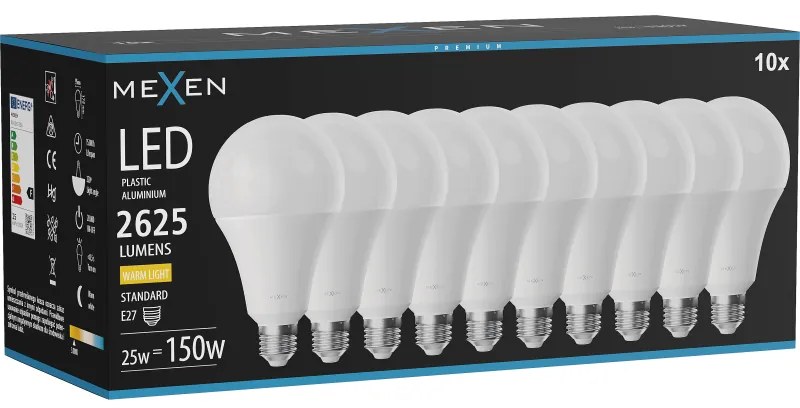 Mexen Nova 10x żarówka LED E27, A95, 25W, Ciepła - 3000K, 2625 lm - L100-E27-2530-01x10