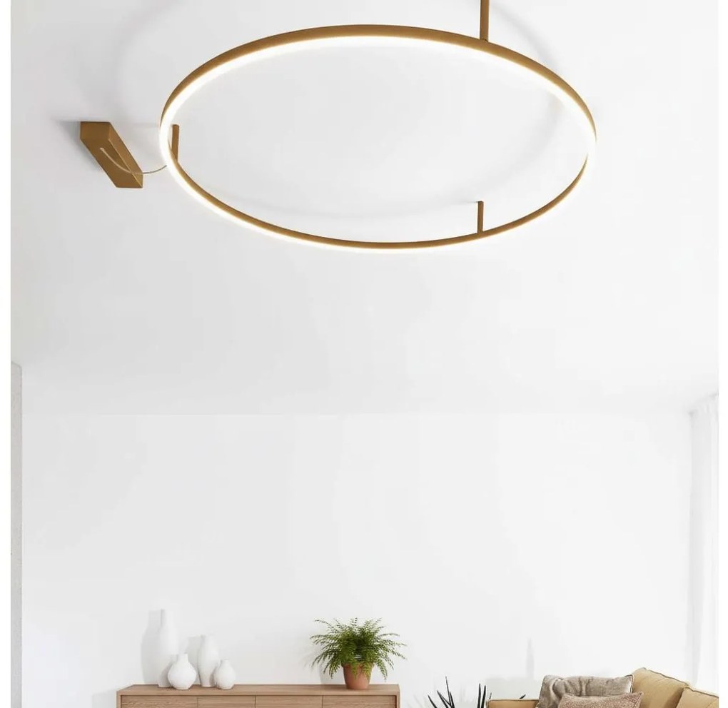 Ideal Lux - Lampa sufitowa LED ORACLE SLIM LED/53W/230V 4000K Ø 90 cm złota