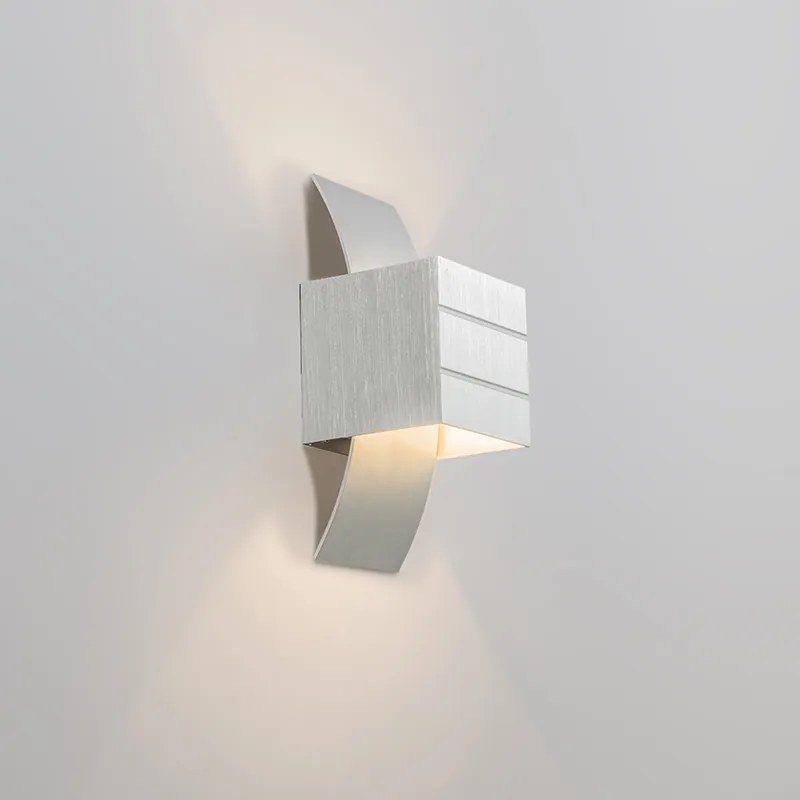 Zestaw 2 x Nowoczesny Kinkiet / Lampa scienna aluminium - Amy Oswietlenie wewnetrzne