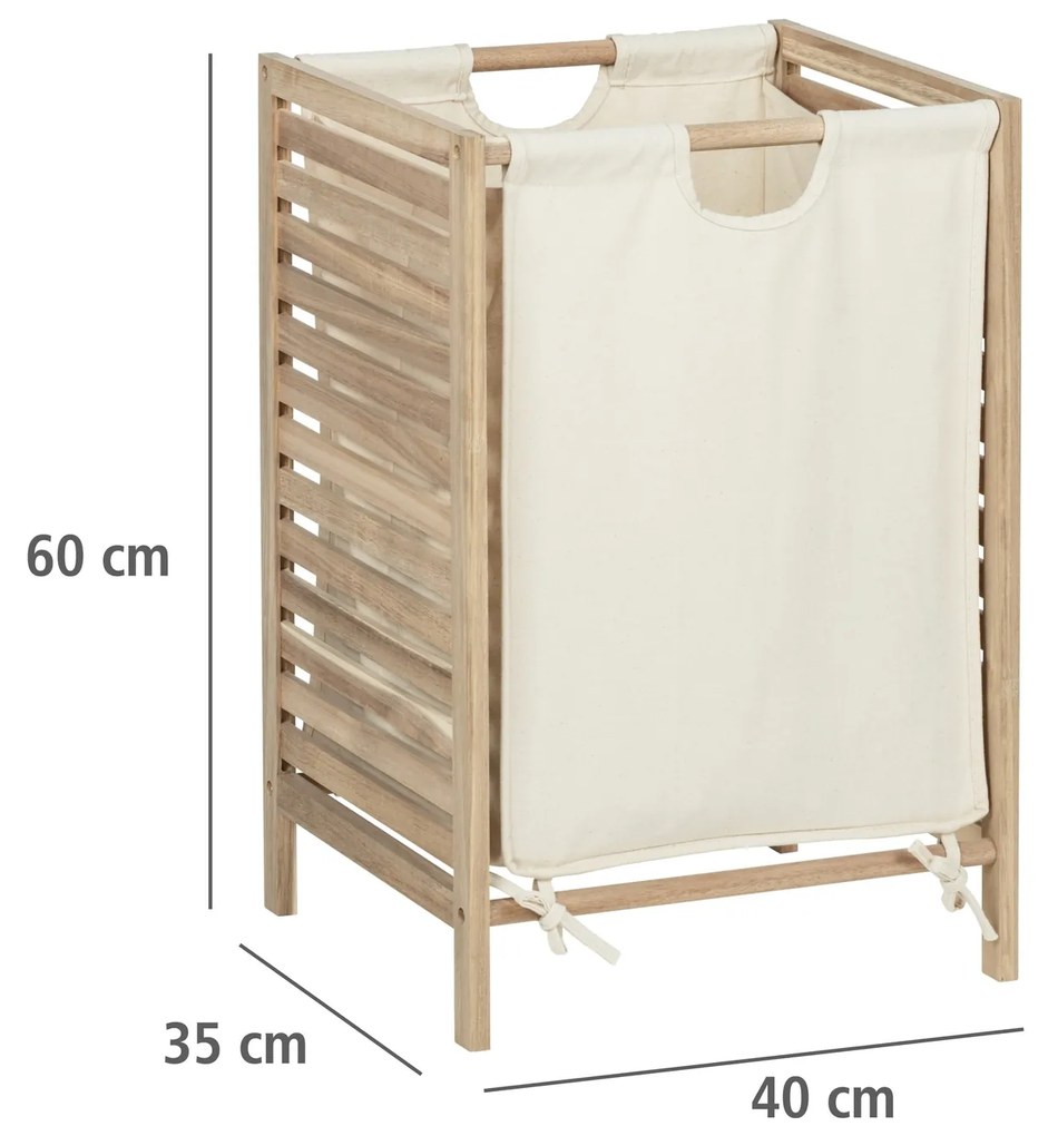 Kosz na pranie ze stelażem z drewna akacjowego ACINA, 48 l, WENKO
