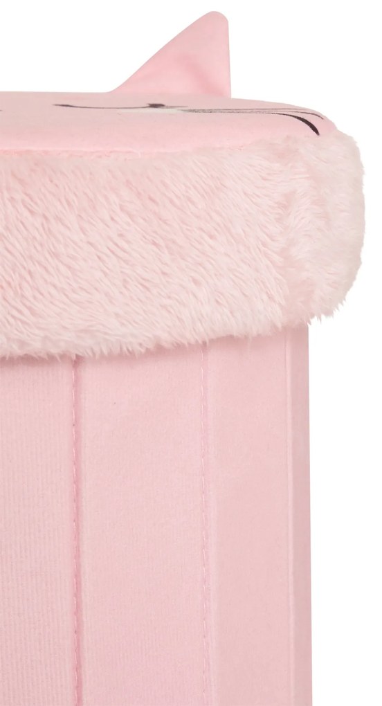 Różowa pufa kotek dla dzieci ANOKI, Ø 30 cm