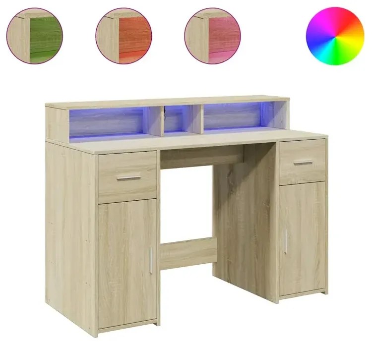 Biurko podświetlane 120 cm dąb sonoma T3-B88