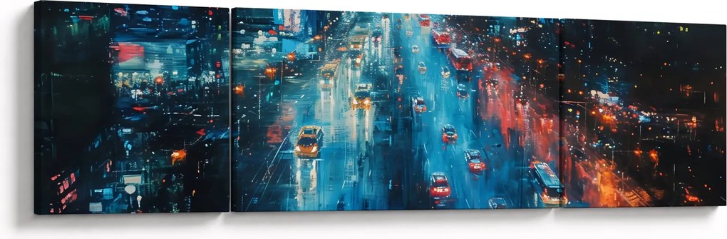 Obraz - Duże miasto, obraz olejny (170x50 cm)