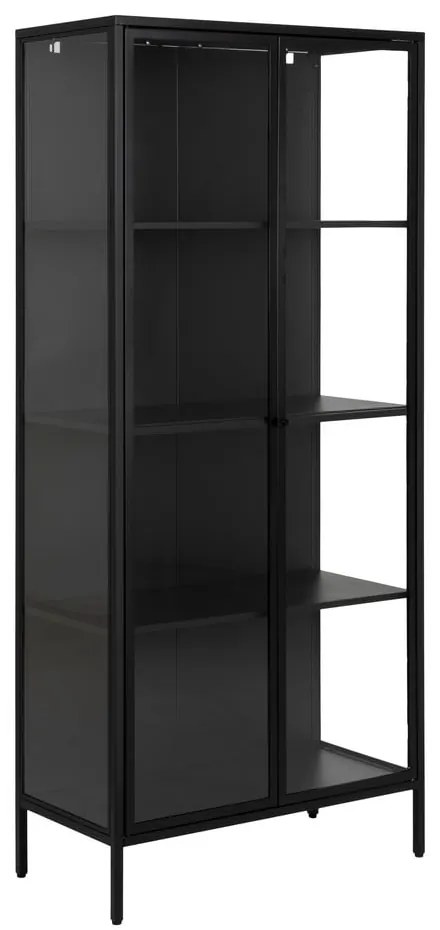 Czarna metalowa witryna Actona Newcastle, wys. 180 cm
