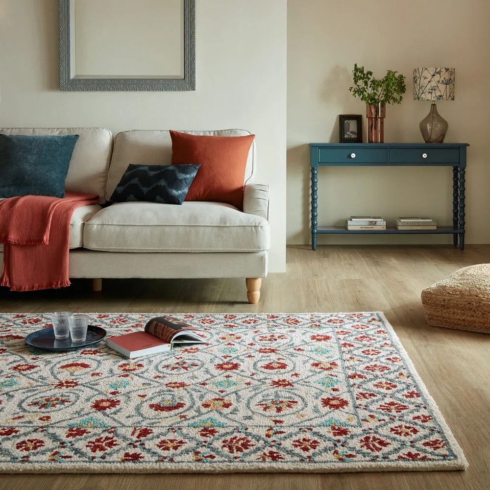 Czerwono-niebieski wełniany dywan tkany ręcznie 120x170 cm Iris Traditional – Flair Rugs