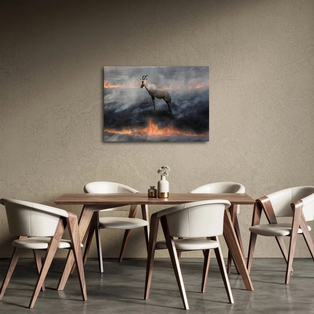 Obraz kozicy w płomieniach (70x50 cm)