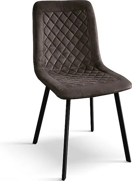 Zestaw 4 krzeseł z brązowego aksamitu i metalowymi nogami w kolorze antracytowym - NOHO