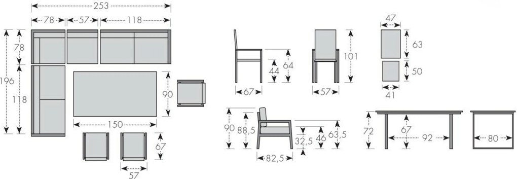 Doppler EXPERT LOUNGE - ogrodowy aluminiowy zestaw obiadowy