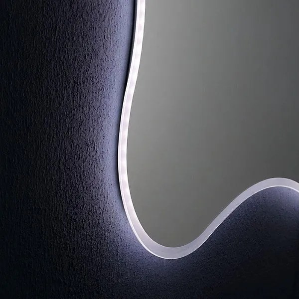 Lustro LED w kształcie "Gresham" odwracalne z podświetlaną ramą cm 100x75h