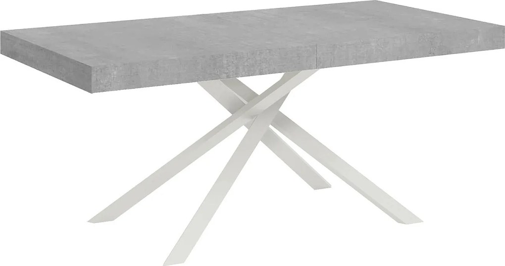 Stół rozkładany 200/304x90 cm Karida cementu nogi białe