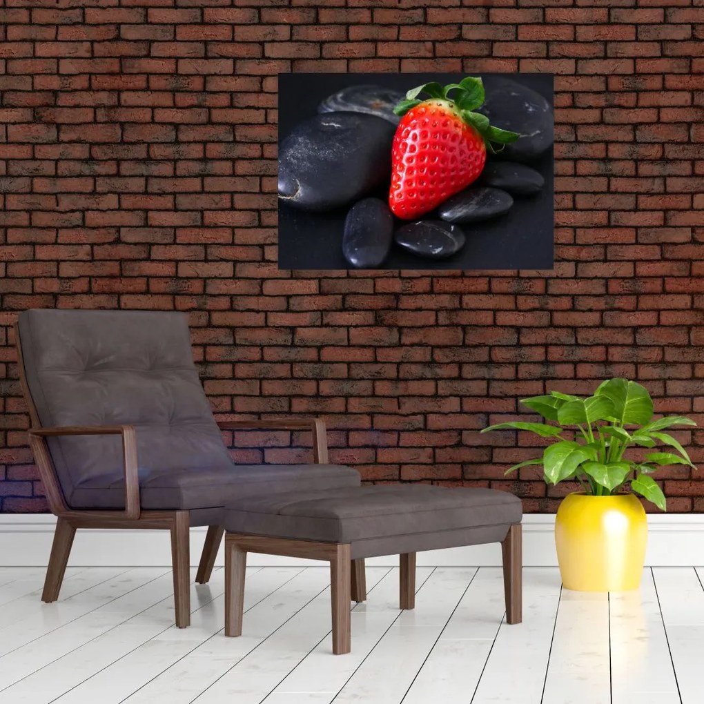 Obraz na szkle - truskawka (70x50 cm)