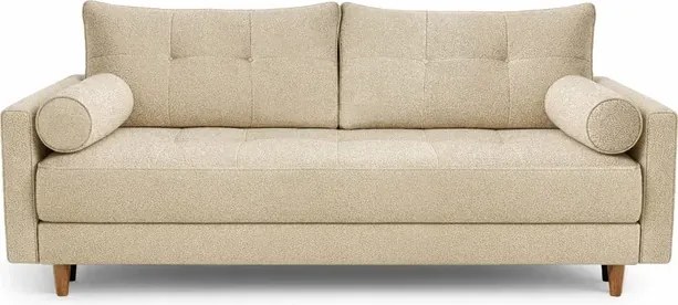 Sofa z Funkcją Spania LONAR Beżowa Boucle Nowoczesna
