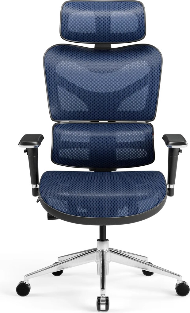 Krzesło biurowe Diablo V-Commander, zgodne z normą BHP, kolor czarno-niebieski