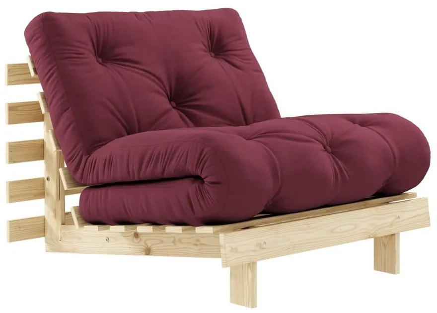 Fotel rozkładany Karup Design Roots Raw/Bordeaux