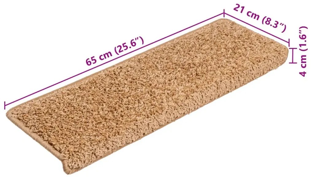 Prostokątne beżowe trepy na schody 15 sztuk Z4-Z47