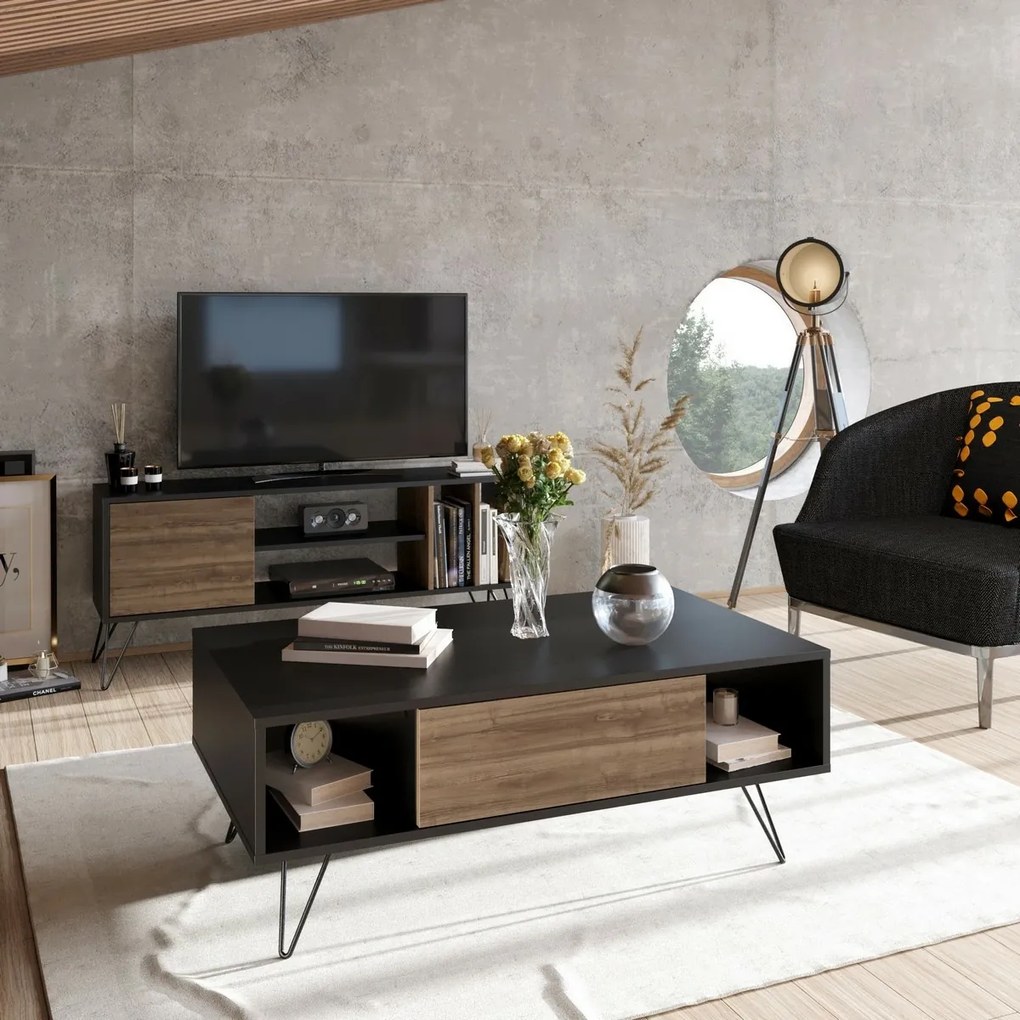 Stolik konferencyjny Mistico Black and Walnut