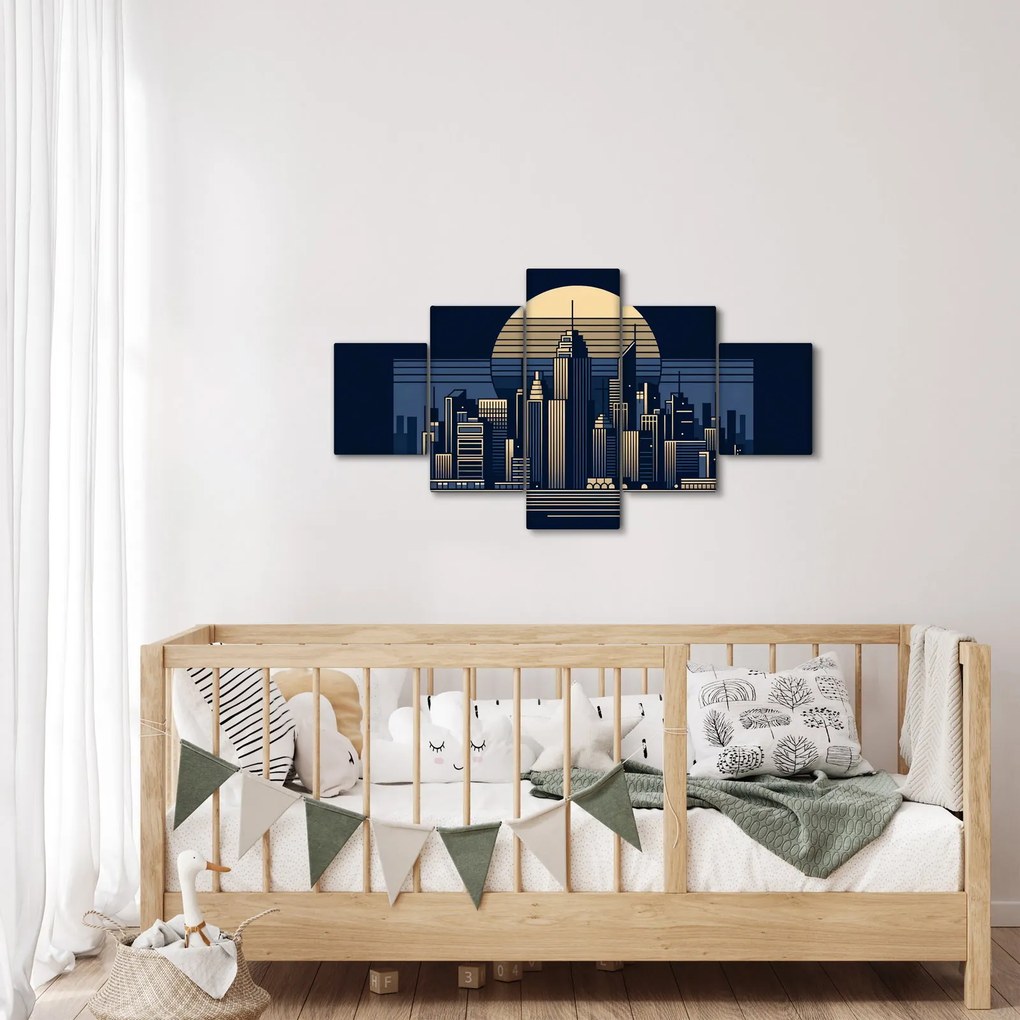Obraz – Geometryczne miasto (125x70 cm)