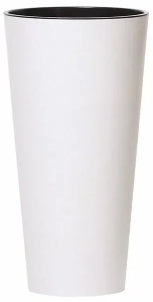 Doniczka TUBUS SLIM z wkładem 30 cm, biały matowy, 30 cm