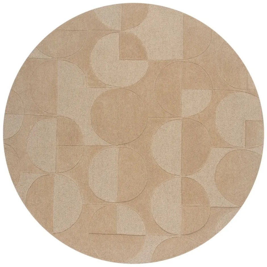Beżowy okrągły dywan wełniany ø 160 cm Gigi – Flair Rugs