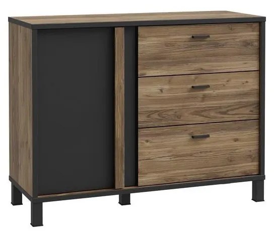 Komoda z szufladami OREN brązowo-czarna