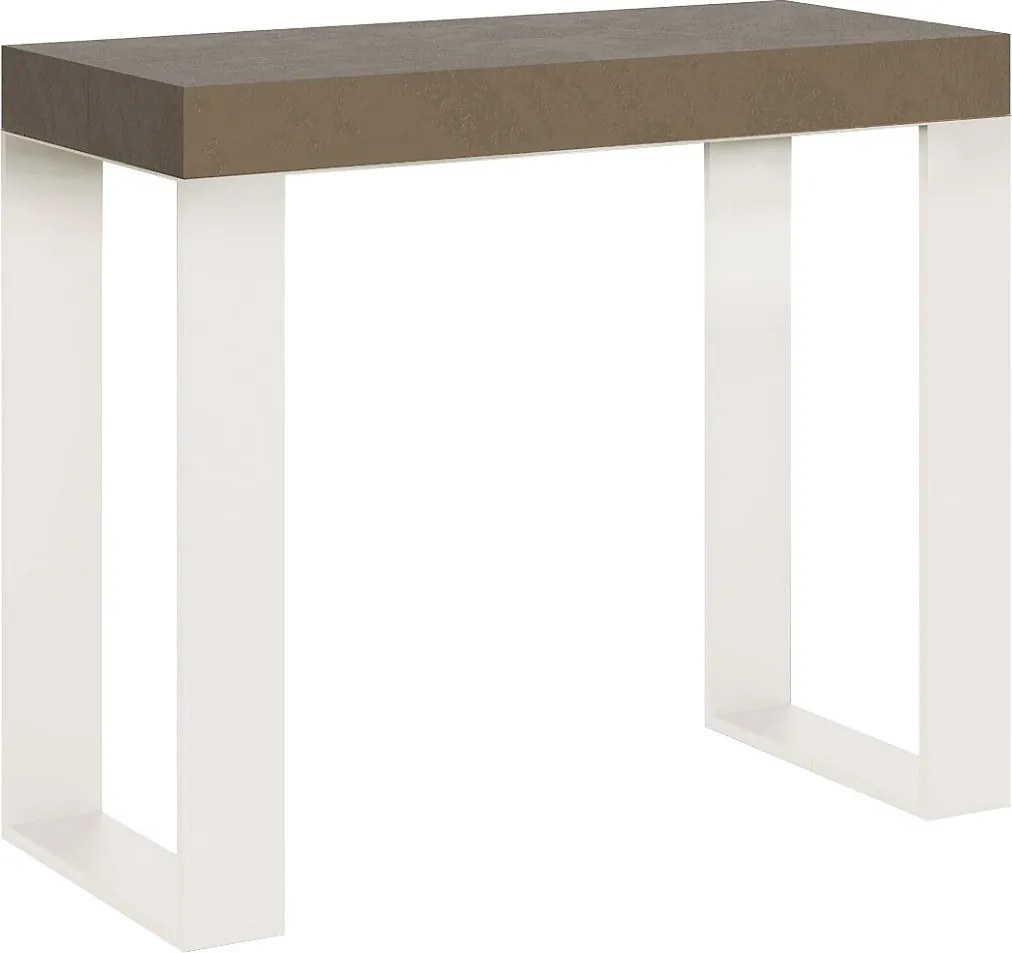 Konsola rozkładana 90x40/196 cm Tecno Small Szaro-beżowy rama w kolorze Białym