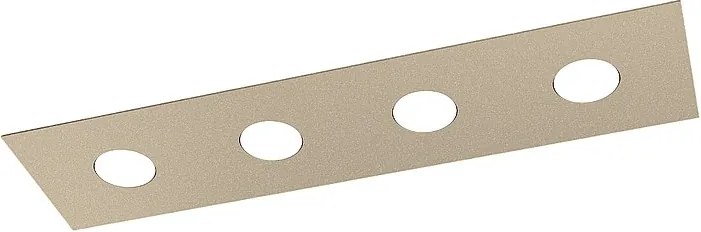 Prostokątna lampa sufitowa Toplight Area z 4 źródłami światła i oprawką GX53, struktura w kolorze piaskowym, nowoczesny design 80x20x3 cm