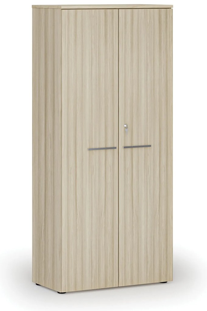 Szafa biurowa z drzwiami PRIMO WOOD, 800 x 420 x 1781 mm, dąb naturalny