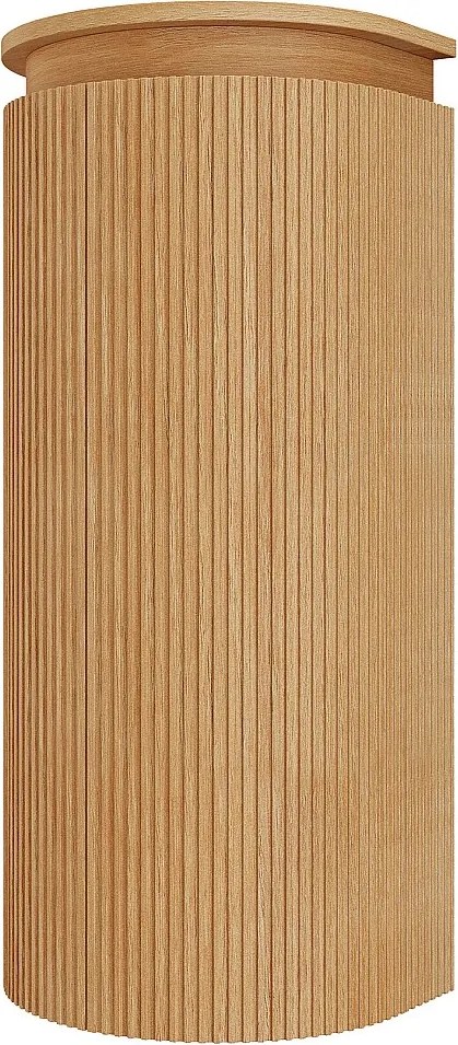 Wisząca zaokrąglona kolumna łazienkowa z litego drewna - Naturalny jasny - H84 cm - BULMAS