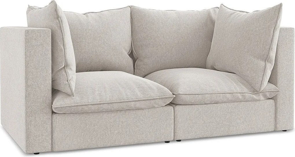 2-osobowa kanapa modułowa - z tkaniny welwetowej - jasny beż - MANAO