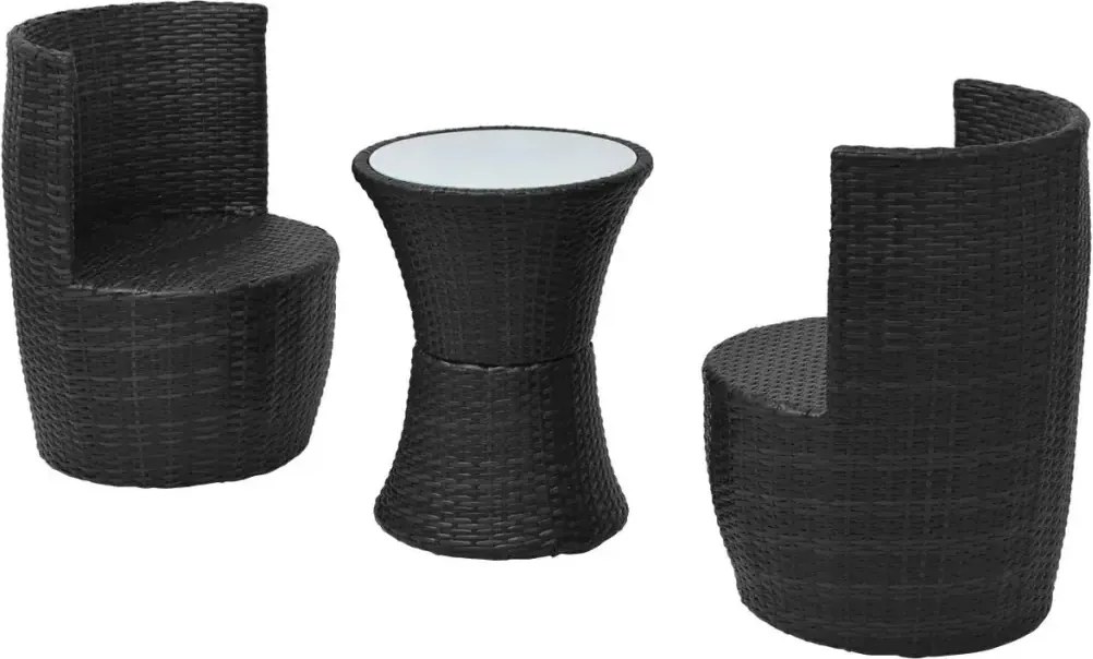 Zestaw czarnych mebli ogrodowych - Lisga