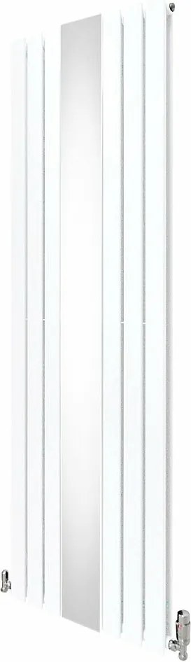 Grzejnik z płaskim lustrem i zaworami - 1800 mm x 565 mm - biały