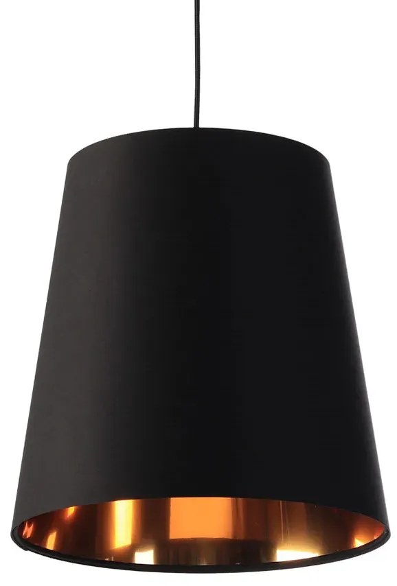 Czarna lampa wisząca nad stół z abażurem rose gold - 8X S404 W0-W71