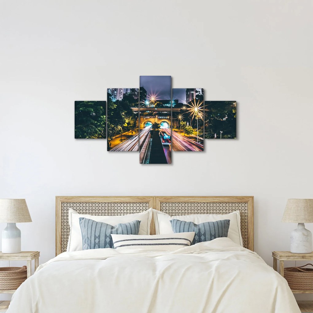 Obraz miasta nocą (125x70 cm)