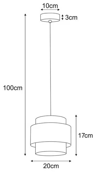 Lampa wisząca z tkaninowym abażurem - A530-Ekla