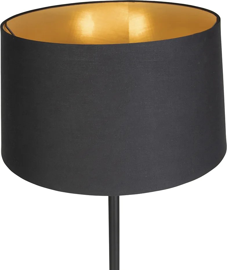 Inteligentna lampa stojąca czarna z czarnym kloszem 45 cm w tym Wifi A60 - Simplo