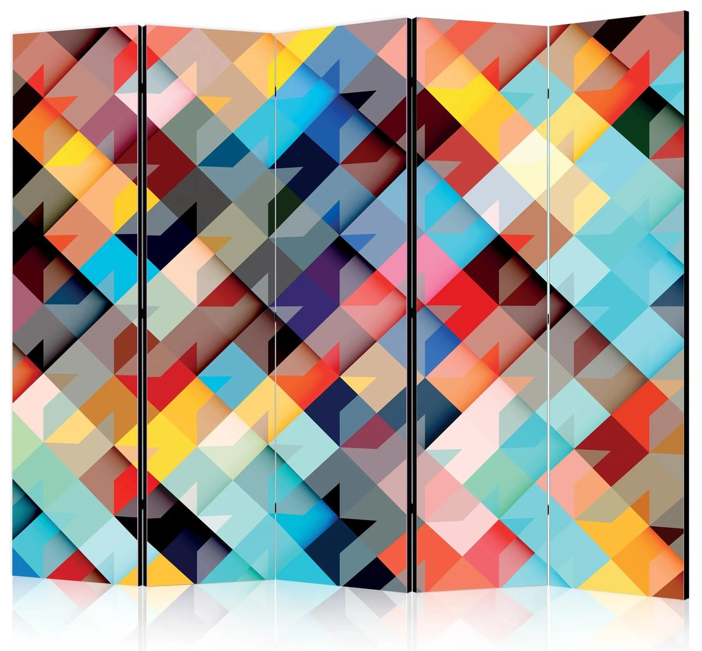 Parawan dwustronny Tła i desenie 225x172 cm 5-częściowy wielokolorowy ARTGEIST B